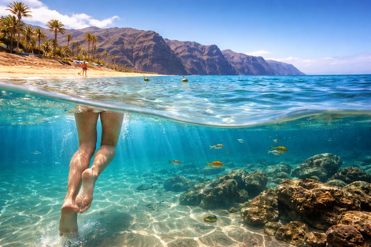 Температура воды на Тенерифе &mdash; прозрачный Атлантический океан у побережья острова